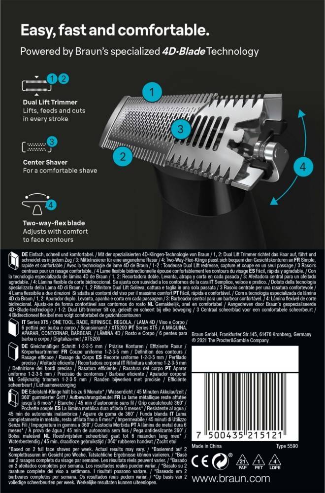 BRAUN Rasierer Face+Body+Travel XT5200