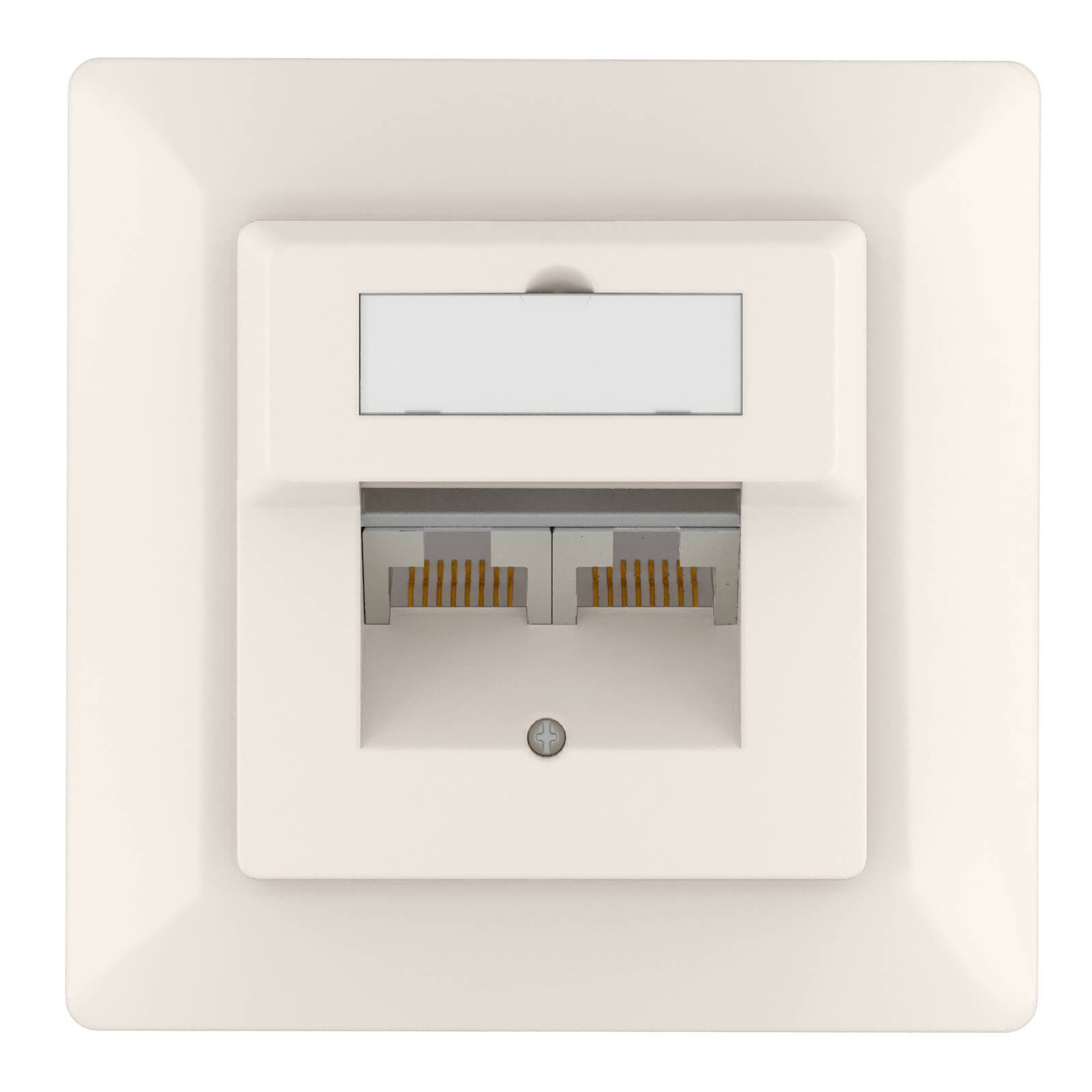 hb-digital LAN Dose CAT 5e Netzwerkdose Unterputz 2 x RJ45 RAL9010