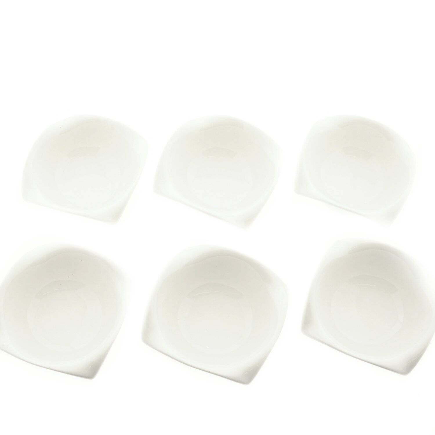 6-Teilig Snack Schalen Set Dipschalen für Süßigkeiten Servierschalen AL-4380 weiß