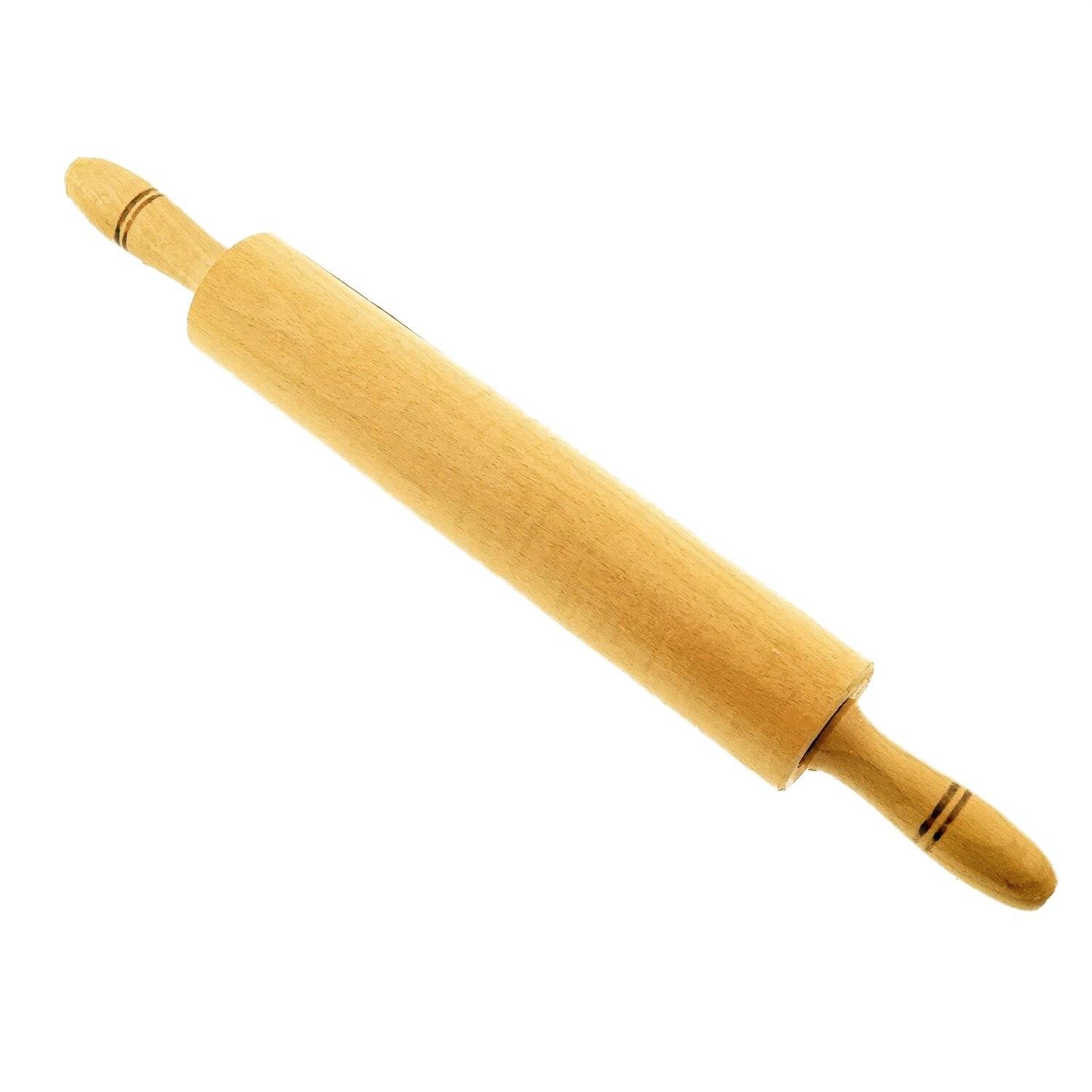 Teigroller I Merdane I Profi mit Griff I Nudelholz als Backzubehör für Pizza, Kekse, Pasta Holz zum Ausrollen 44cm