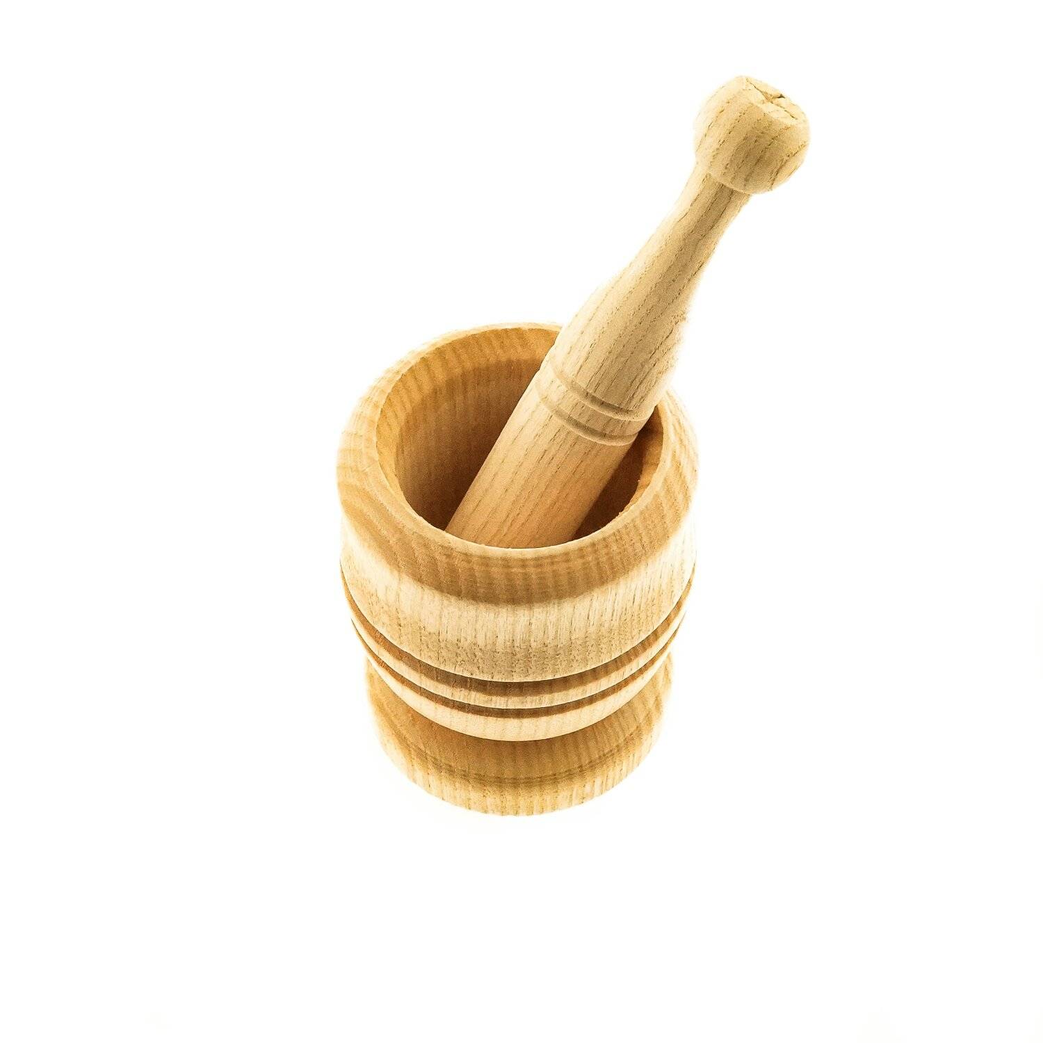 Mörser & Stößel Set, Hölzerner Knoblauchstampfer aus 100% Bambus,Geeignet für Knoblauch, Chili, Lngwer, Erdnuss, Walnuss