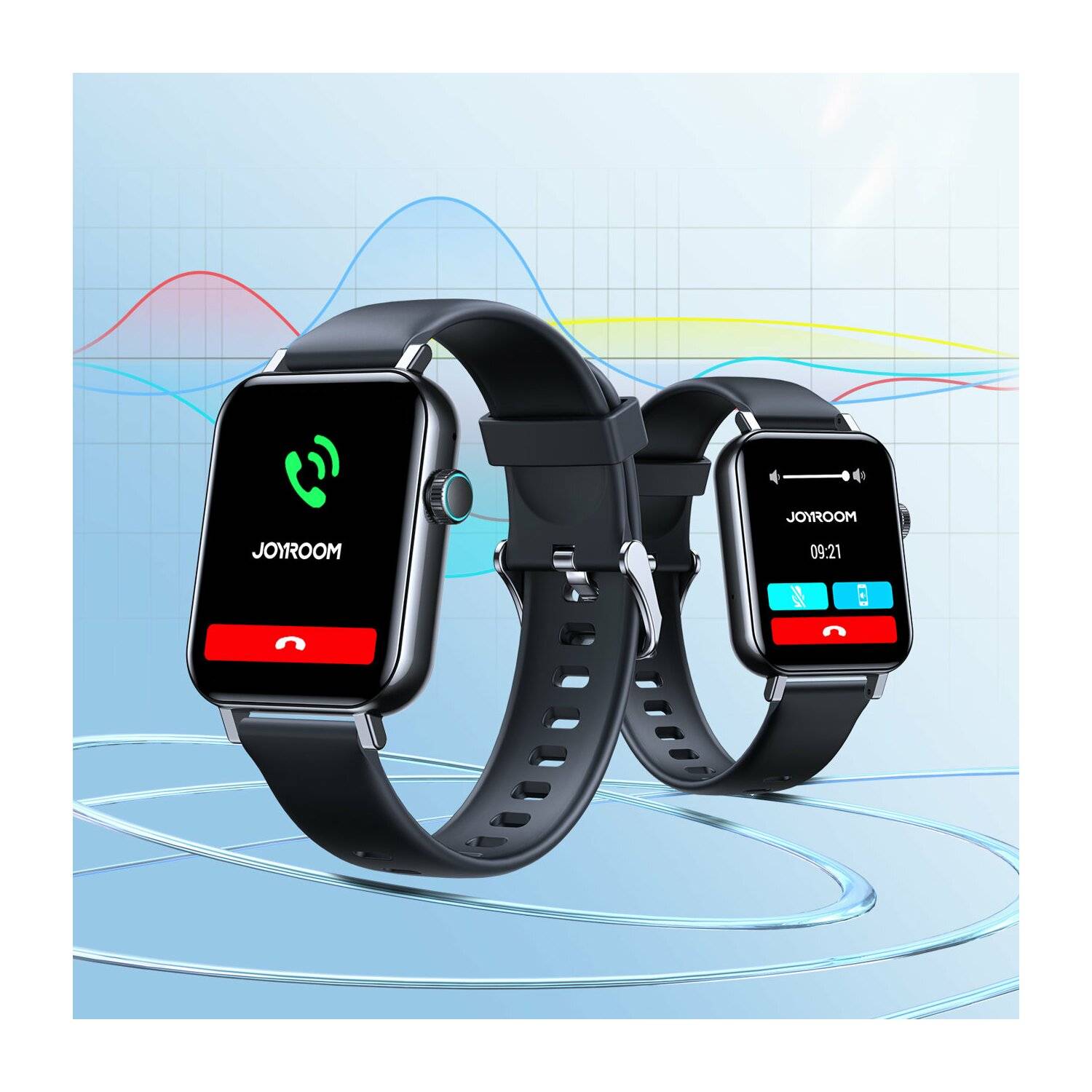 Joyroom Fit-Life Series Smartwatch Bluetooth 3.0 mit Anrufannahmefunktion IP68 Schwarz (JR-FT5)