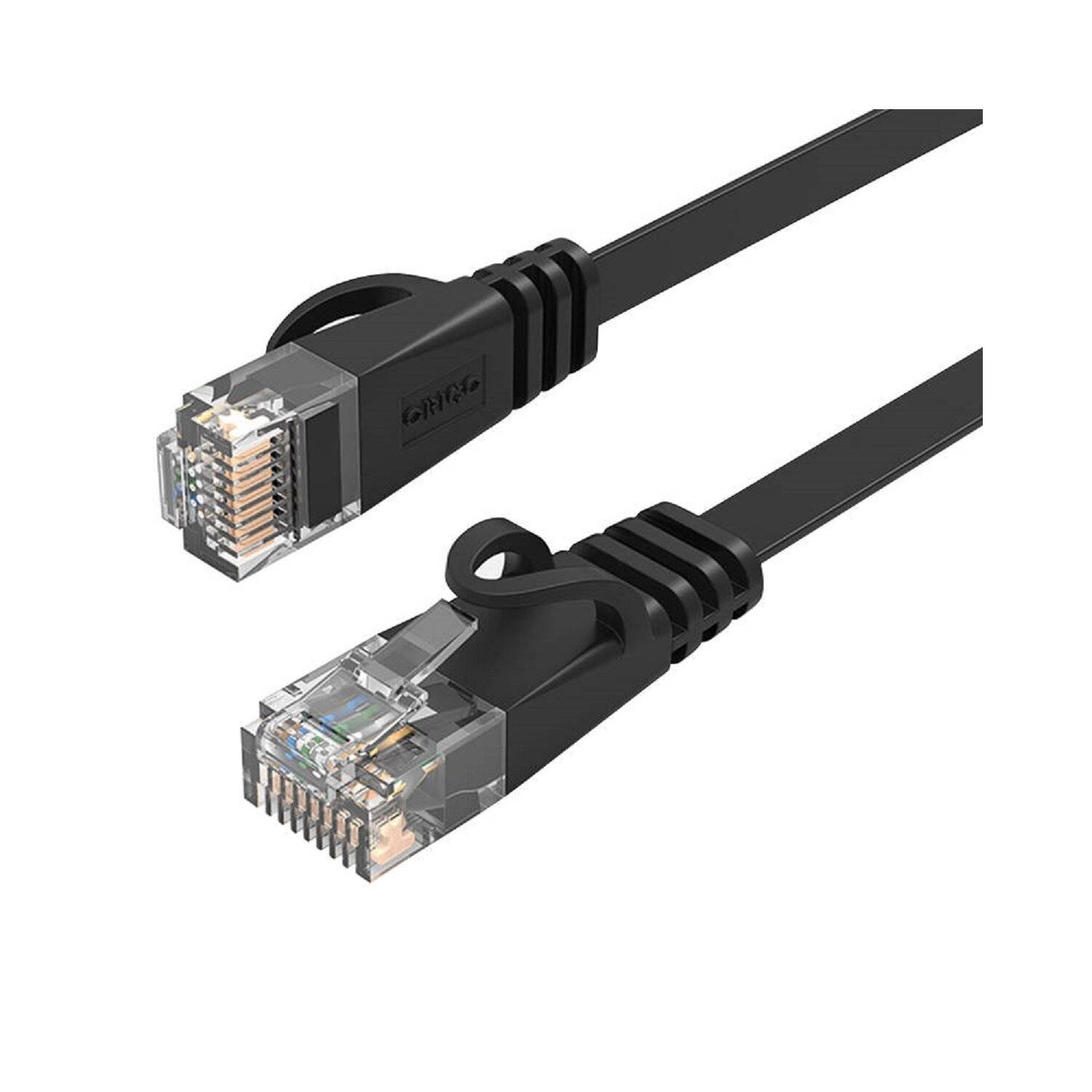 Orico PUG-C6B-50-BK-EP RJ45 Cat.6 Flaches Ethernet-Netzwerkkabel LAN-Kabel Internetkabel Patchkabel 5m Schwarz