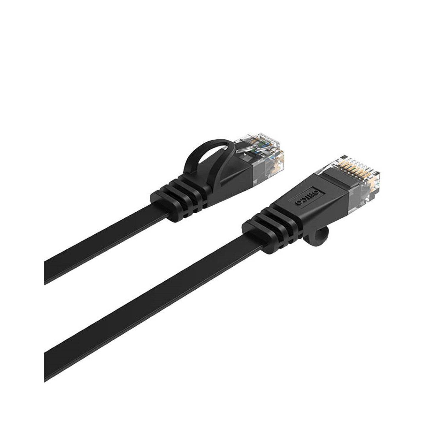 Orico PUG-C6B-50-BK-EP RJ45 Cat.6 Flaches Ethernet-Netzwerkkabel LAN-Kabel Internetkabel Patchkabel 5m Schwarz