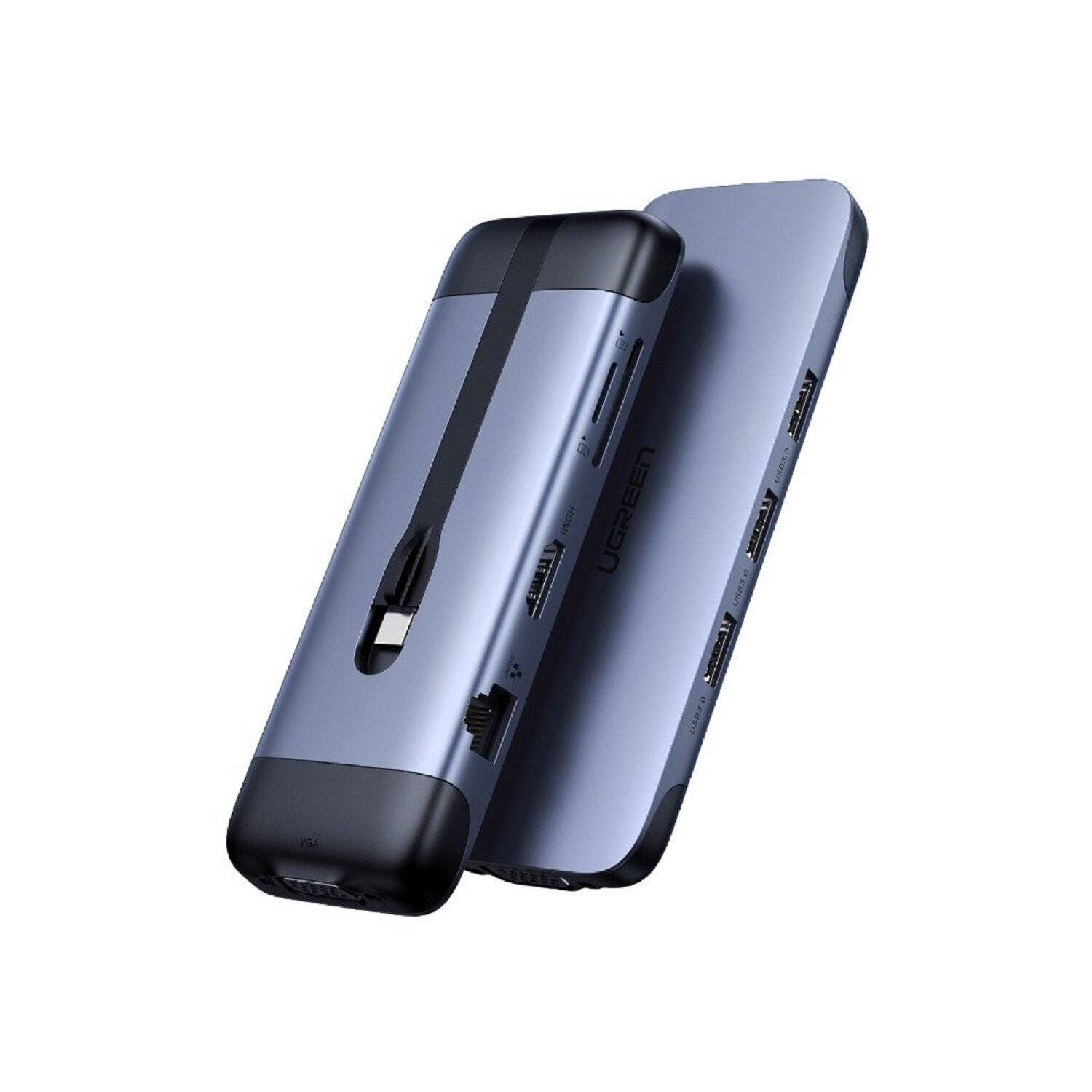 Ugreen 9in1 Multifunktions HUB USB Typ C - HDMI / 3x USB 3.2 Gen 1 / SD Micro SD / usw.100W 20V 5A Grau (70409 CM286)