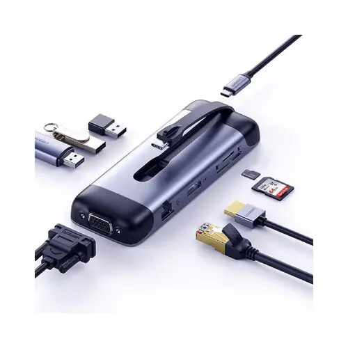 Ugreen 9in1 Multifunktions HUB USB Typ C - HDMI / 3x USB 3.2 Gen 1 / SD Micro SD / usw.100W 20V 5A Grau (70409 CM286) Ugreen 9in1 Multifunktions HUB USB Typ C - HDMI / 3x USB 3.2 Gen 1 / SD Micro SD / usw.100W 20V 5A Grau (70409 CM286)