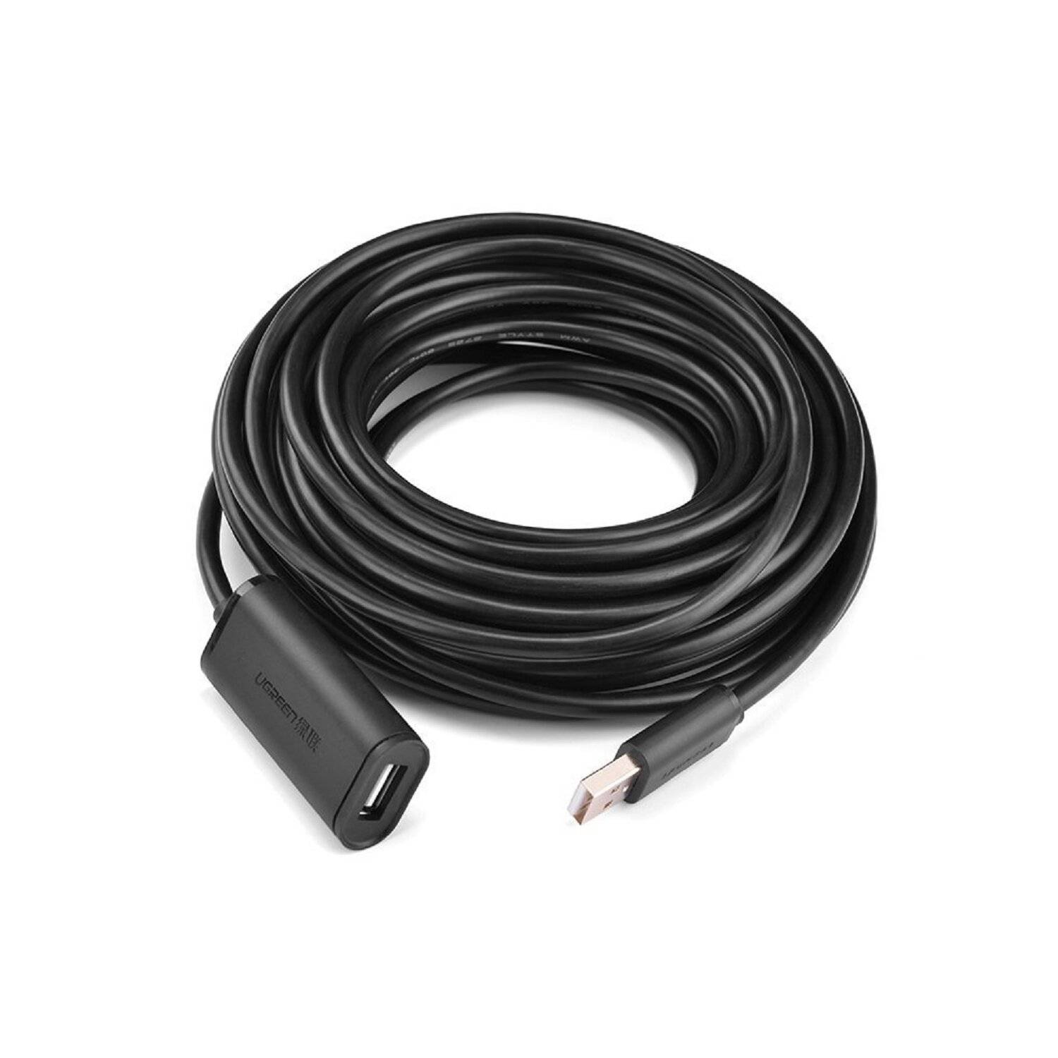 Ugreen Active Kabel USB 2.0 Verlängerungskabel 480 Mbps 10m Schwarz (US121 10321)
