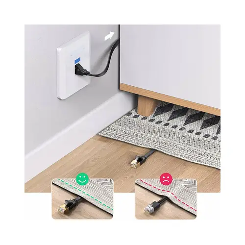 Ugreen Flat RJ45 LAN Ethernet Kabel Cat. 6 0,5m flaches Netzwerkkabel 1000 Mbps Schwarz (NW102) Ugreen Flat RJ45 LAN Ethernet Kabel Cat. 6 0,5m flaches Netzwerkkabel 1000 Mbps Schwarz (NW102)