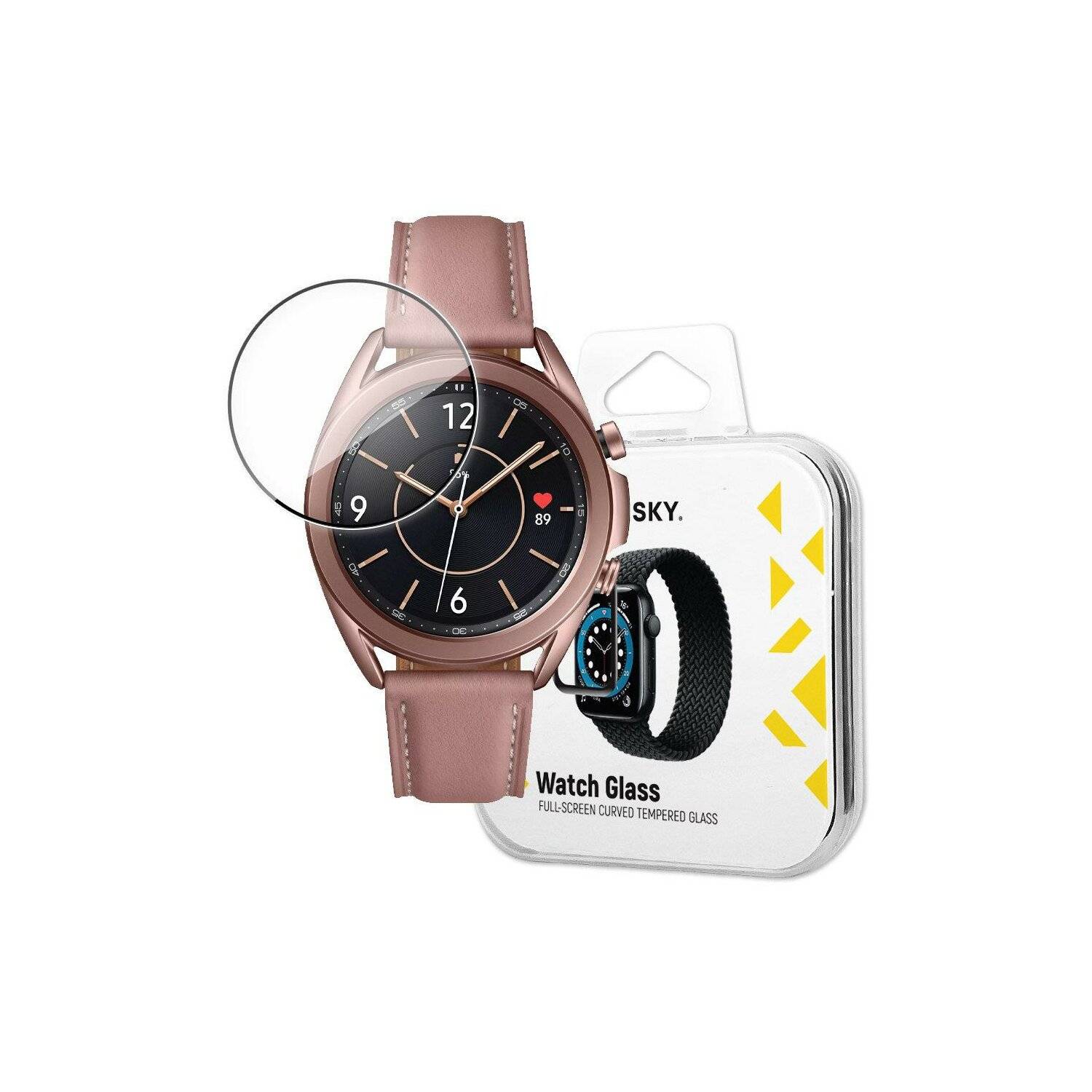 Schutzglas Full Glue für Samsung Galaxy Watch 3 41mm Schwarz