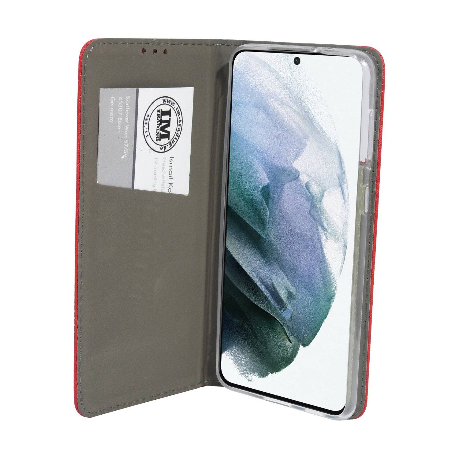 Buch Tasche "Smart" für SAMSUNG GALAXY S23 ULTRA Handy Hülle Etui Brieftasche mit Standfunktion, Kartenfach Rot