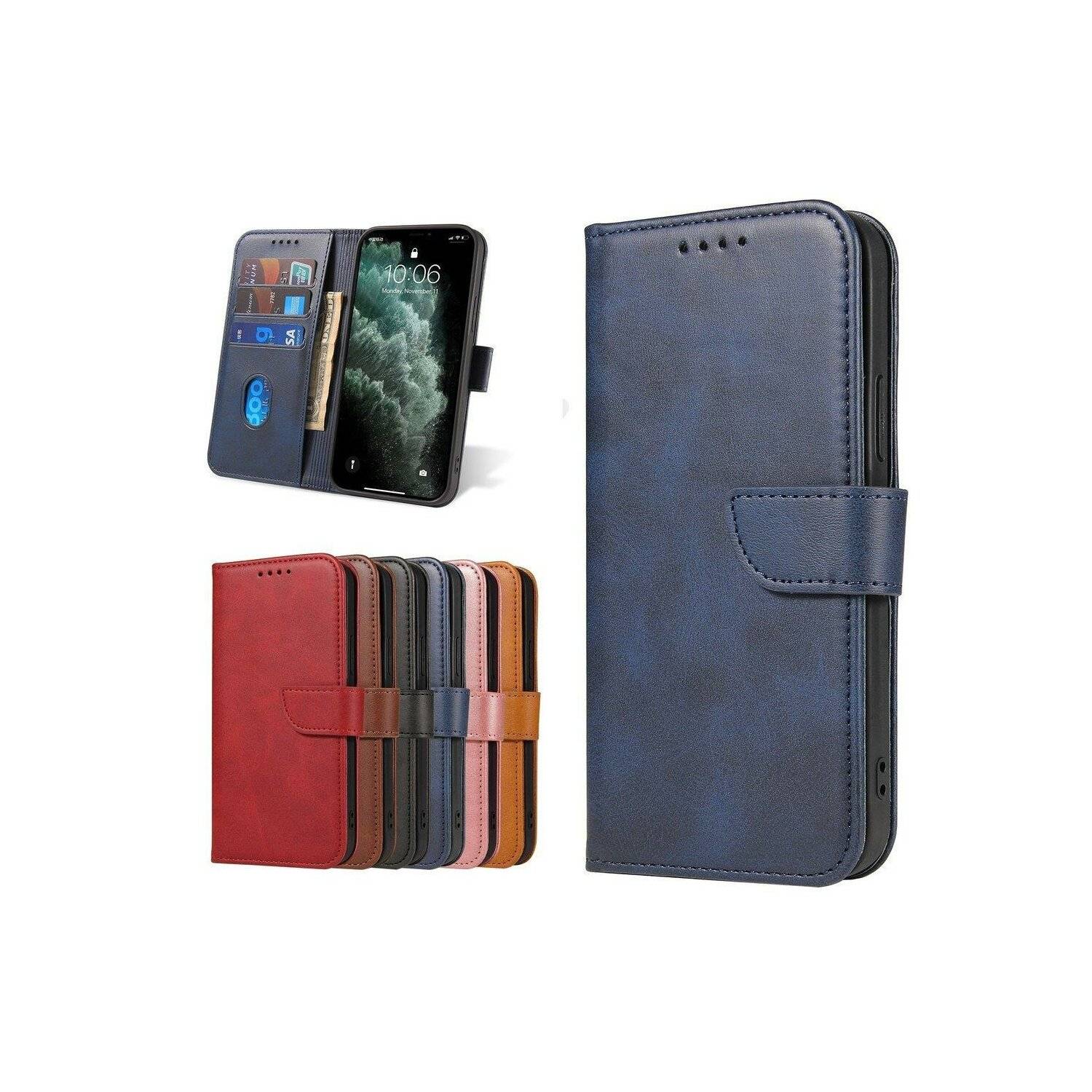 Magnet Case elegante Hülle mit Überschlag und Standfunktion für iPhone 14 Pro schwarz