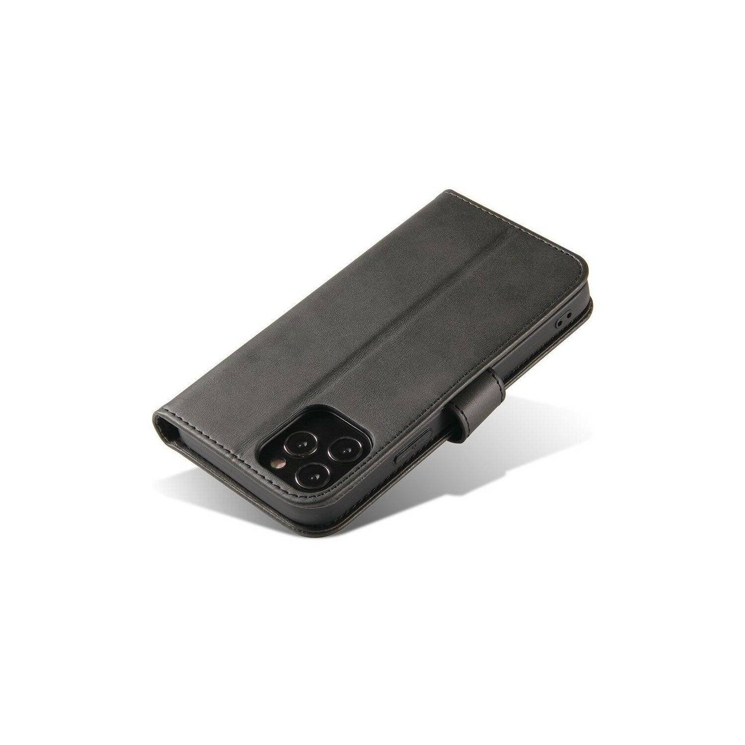 Magnet Case elegante Hülle mit Überschlag und Standfunktion kompatibel mit iPhone 14 Plus schwarz