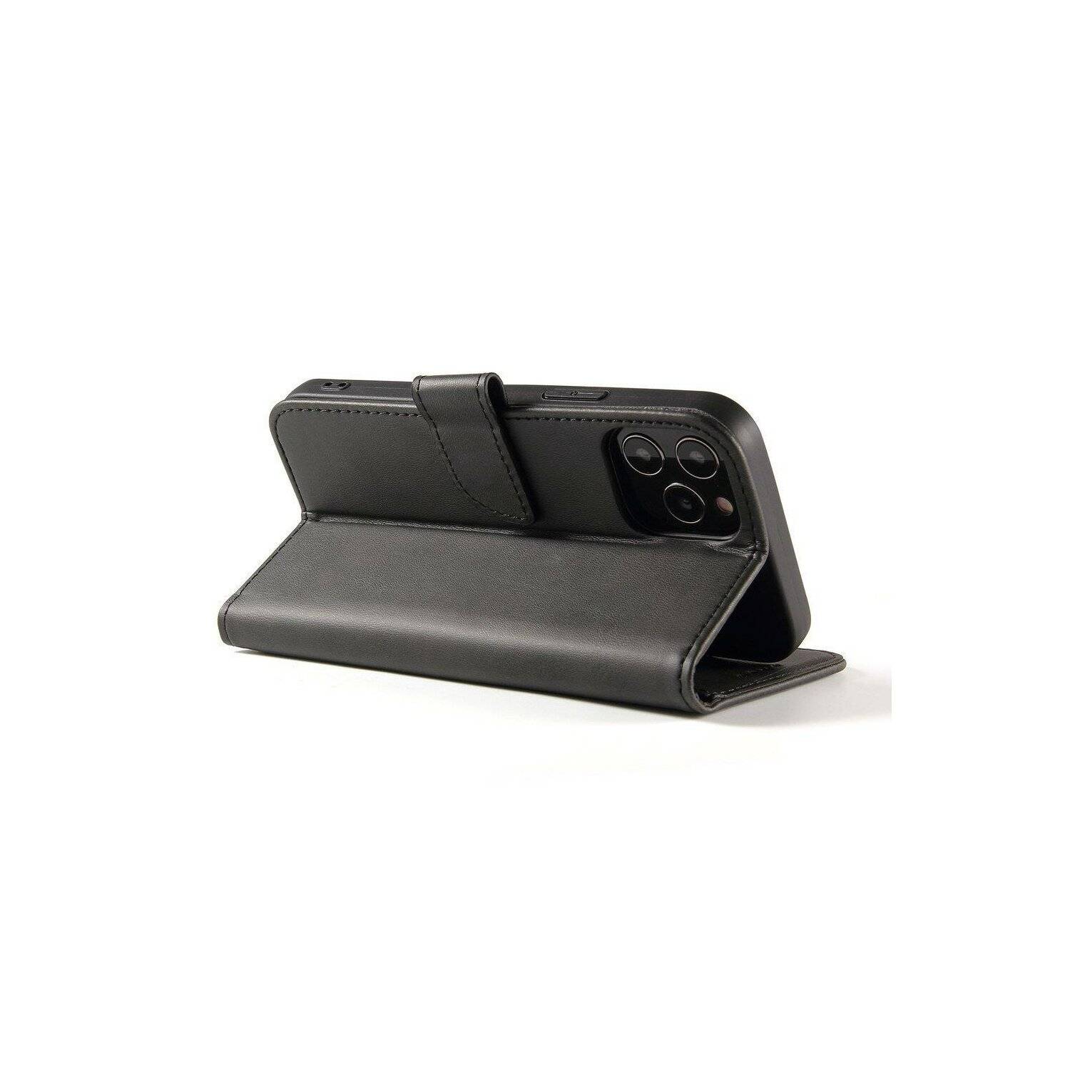 Magnet Case elegante Hülle mit Überschlag und Standfunktion kompatibel mit iPhone 14 Plus schwarz