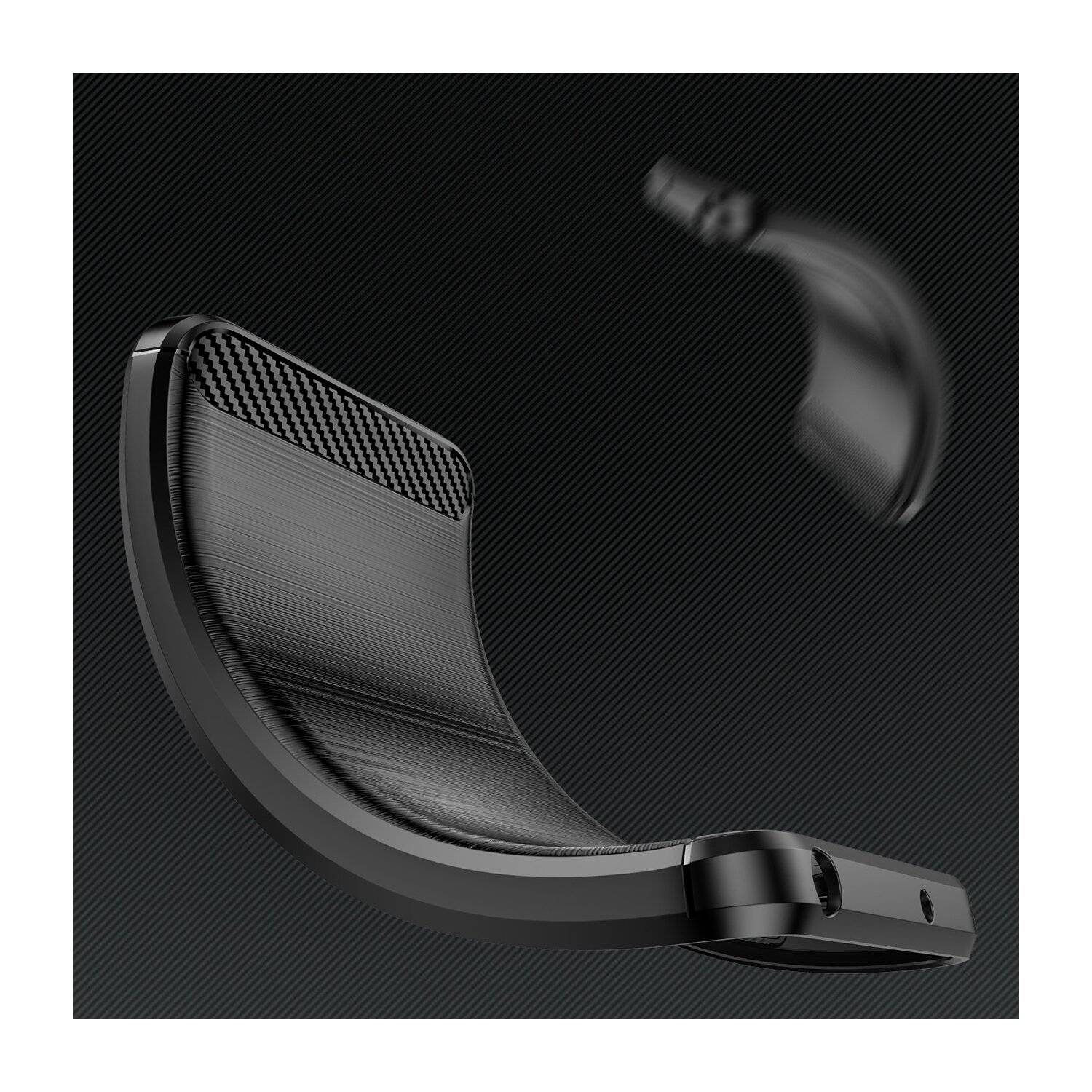 Carbon Case für Motorola Moto G13 flexible Silikon-Carbon-Hülle schwarz