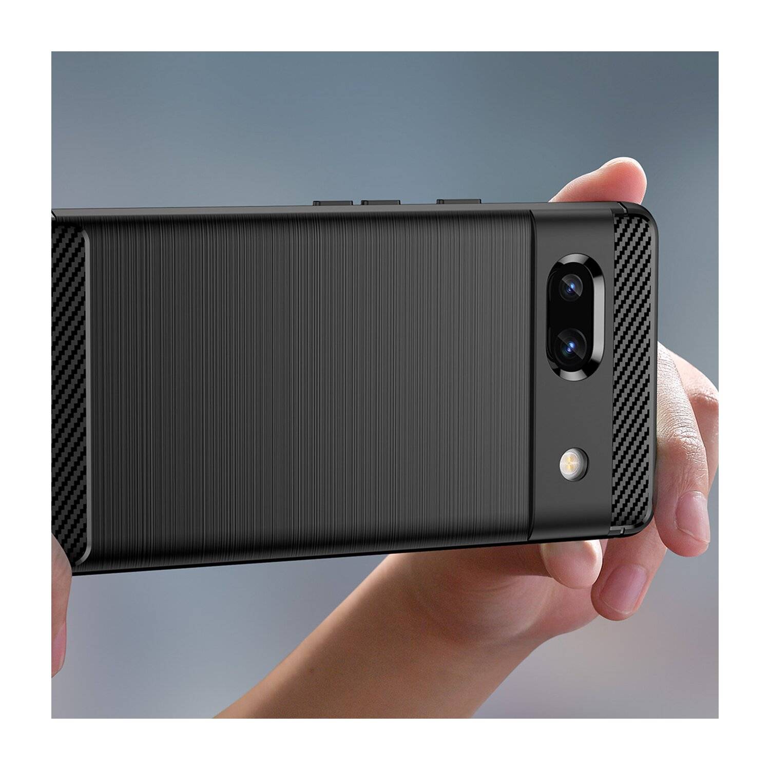 Carbon Case für Motorola Moto E13 flexible Silikon-Carbon-Hülle schwarz