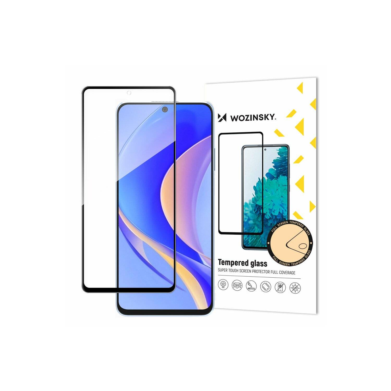 3x 5D Full Glue Tempered Glass für Huawei Nova Y90 Vollbild mit Rahmen Schutzglas schwarz