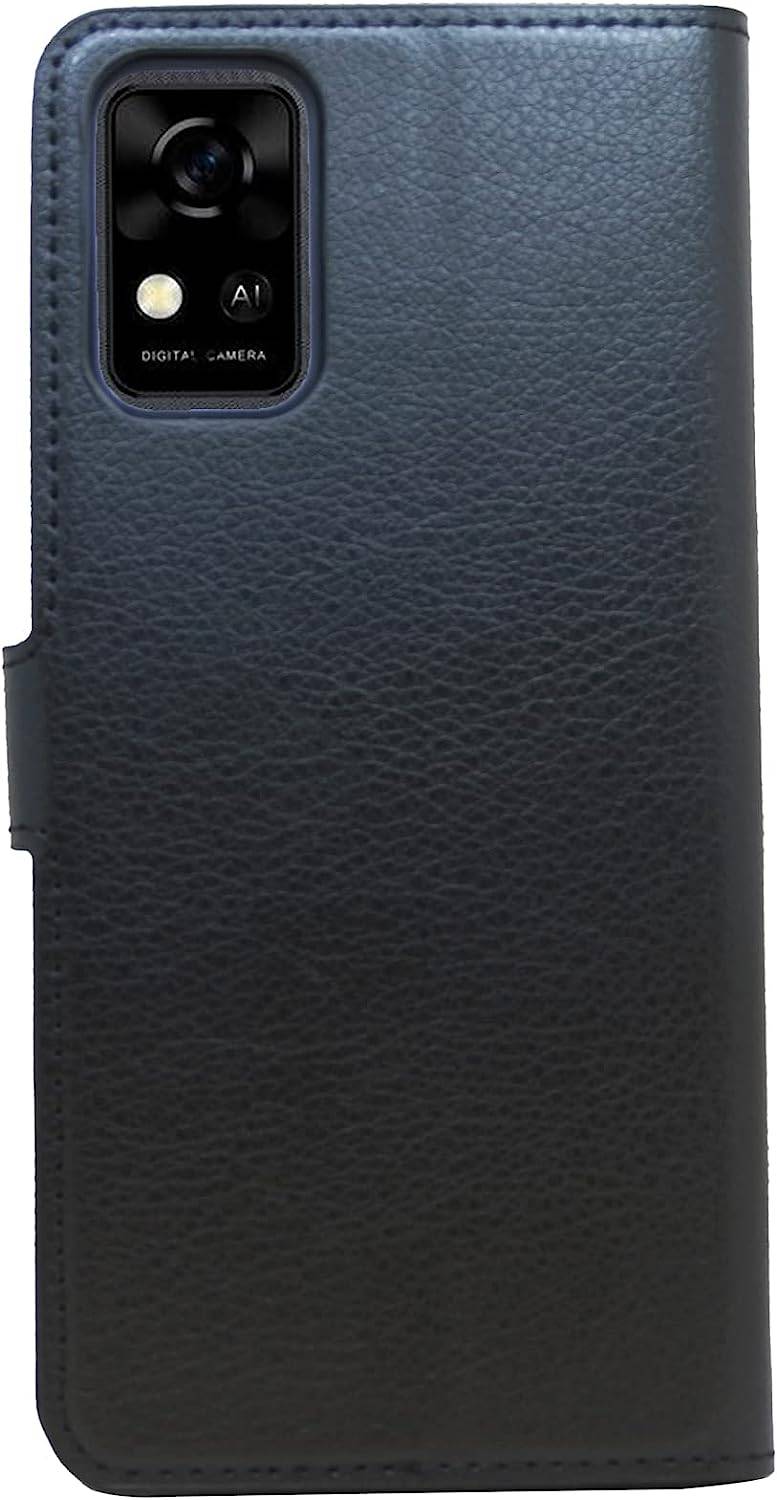 Buch Tasche "Fancy" für ZTE BLADE A52 Handy Hülle Etui Brieftasche Schutzhülle mit Standfunktion, Schwarz