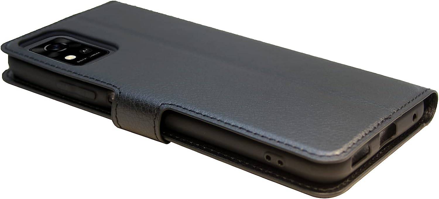 Buch Tasche "Fancy" für ZTE BLADE A52 Handy Hülle Etui Brieftasche Schutzhülle mit Standfunktion, Schwarz