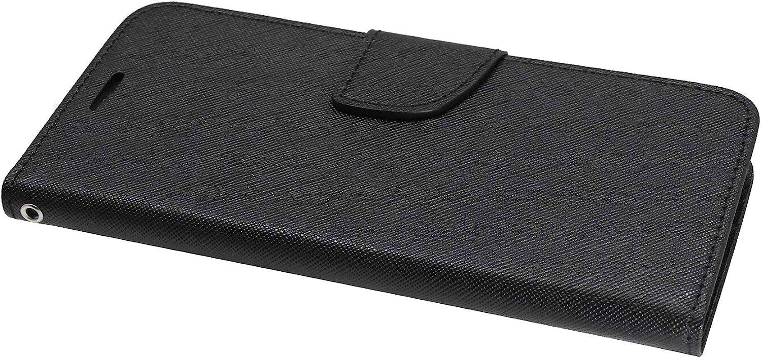 Buch Tasche "Fancy" für ZTE BLADE A72 5G Handy Hülle Etui Brieftasche Schutzhülle mit Standfunktion, Schwarz