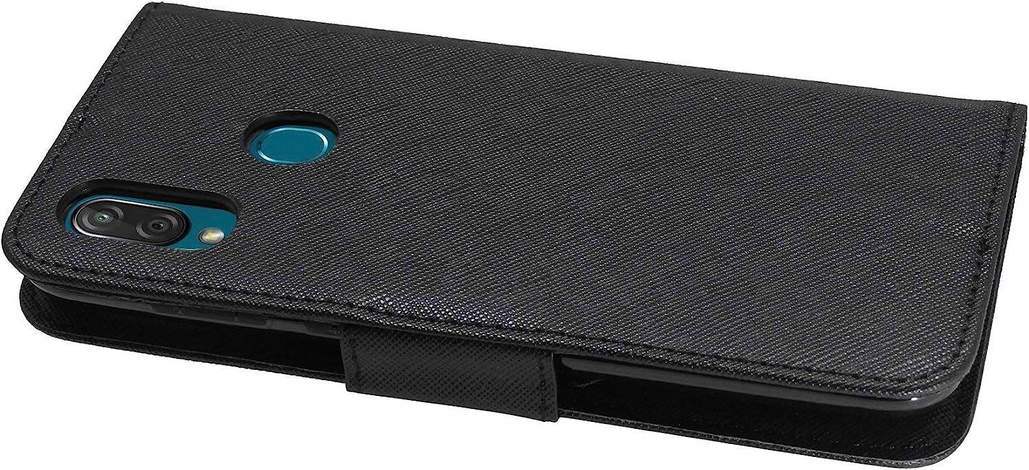 Buch Tasche "Fancy" für ZTE BLADE A72 5G Handy Hülle Etui Brieftasche Schutzhülle mit Standfunktion, Schwarz