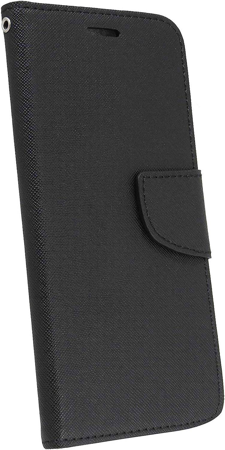 Buch Tasche "Fancy" für ZTE BLADE A72 5G Handy Hülle Etui Brieftasche Schutzhülle mit Standfunktion, Schwarz