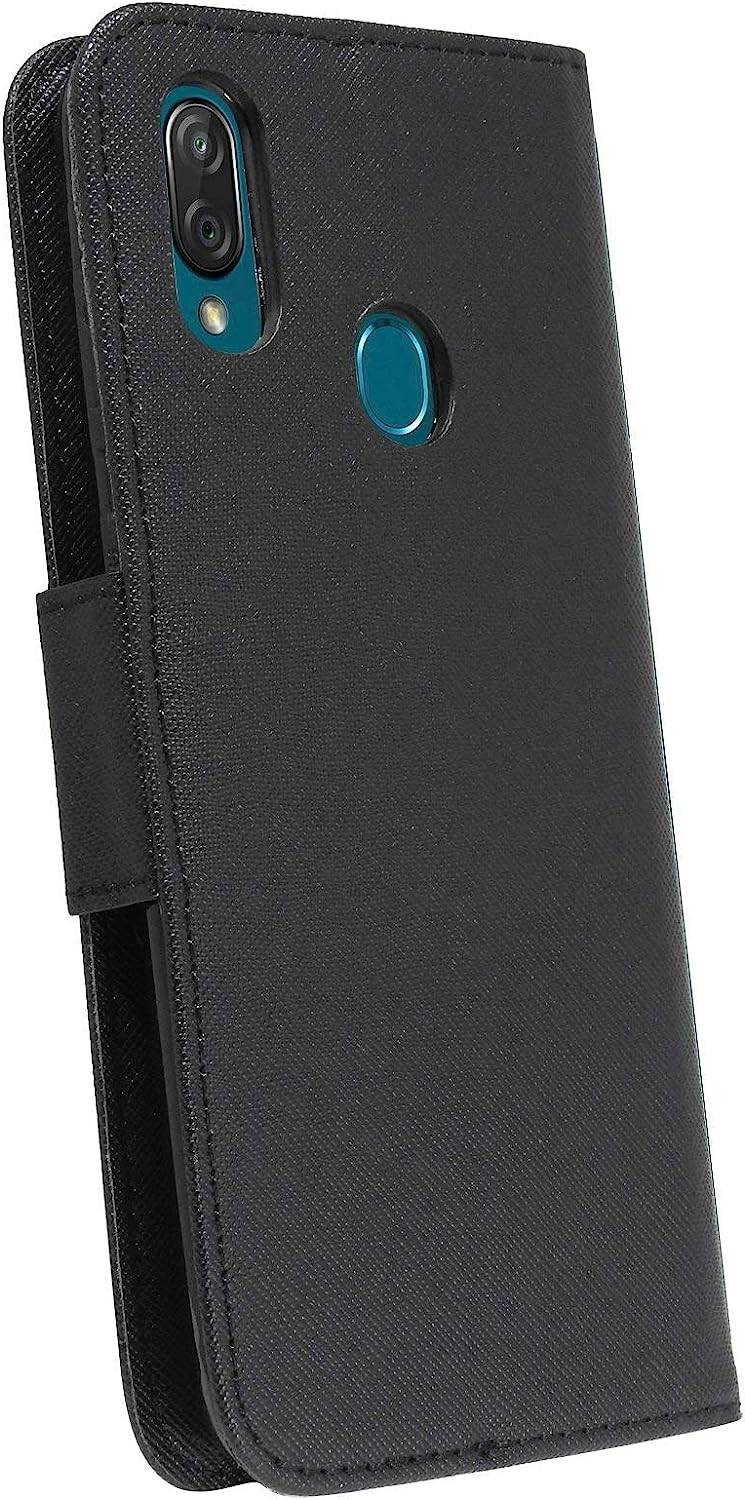 Buch Tasche "Fancy" für ZTE BLADE A72 5G Handy Hülle Etui Brieftasche Schutzhülle mit Standfunktion, Schwarz