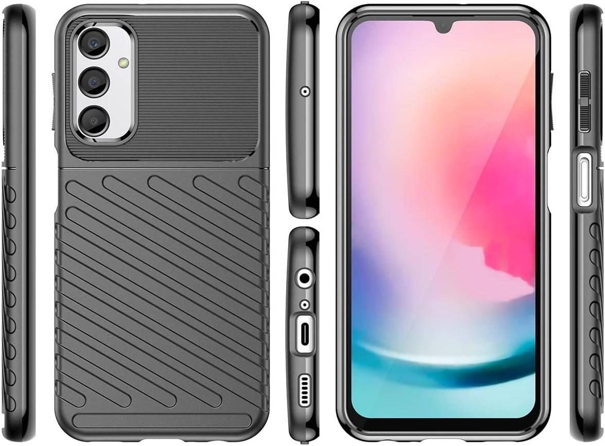 Thunder Case Hülle für Samsung Galaxy A24 4G Silikon Armor Case schwarz