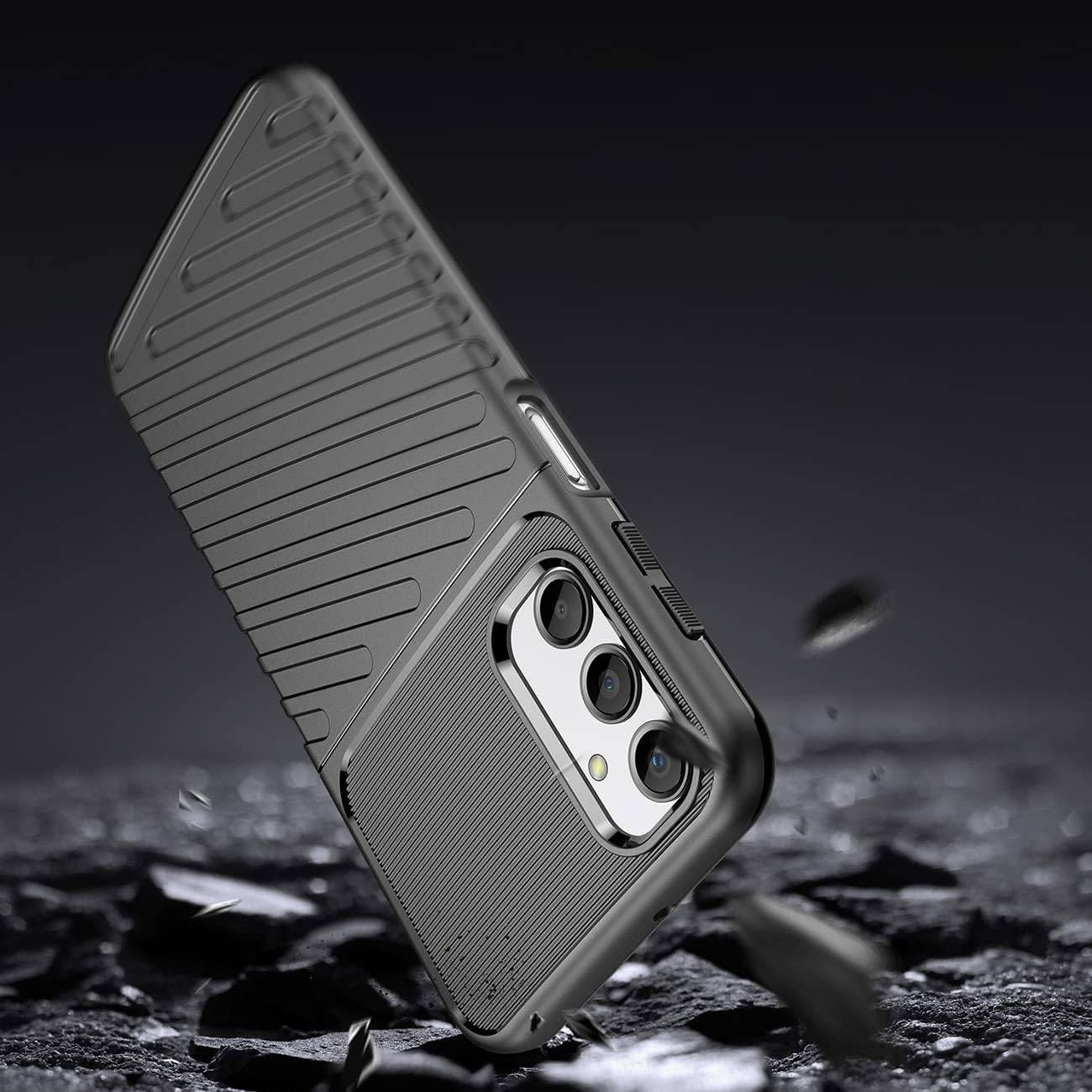 Thunder Case Hülle für Samsung Galaxy A24 4G Silikon Armor Case schwarz