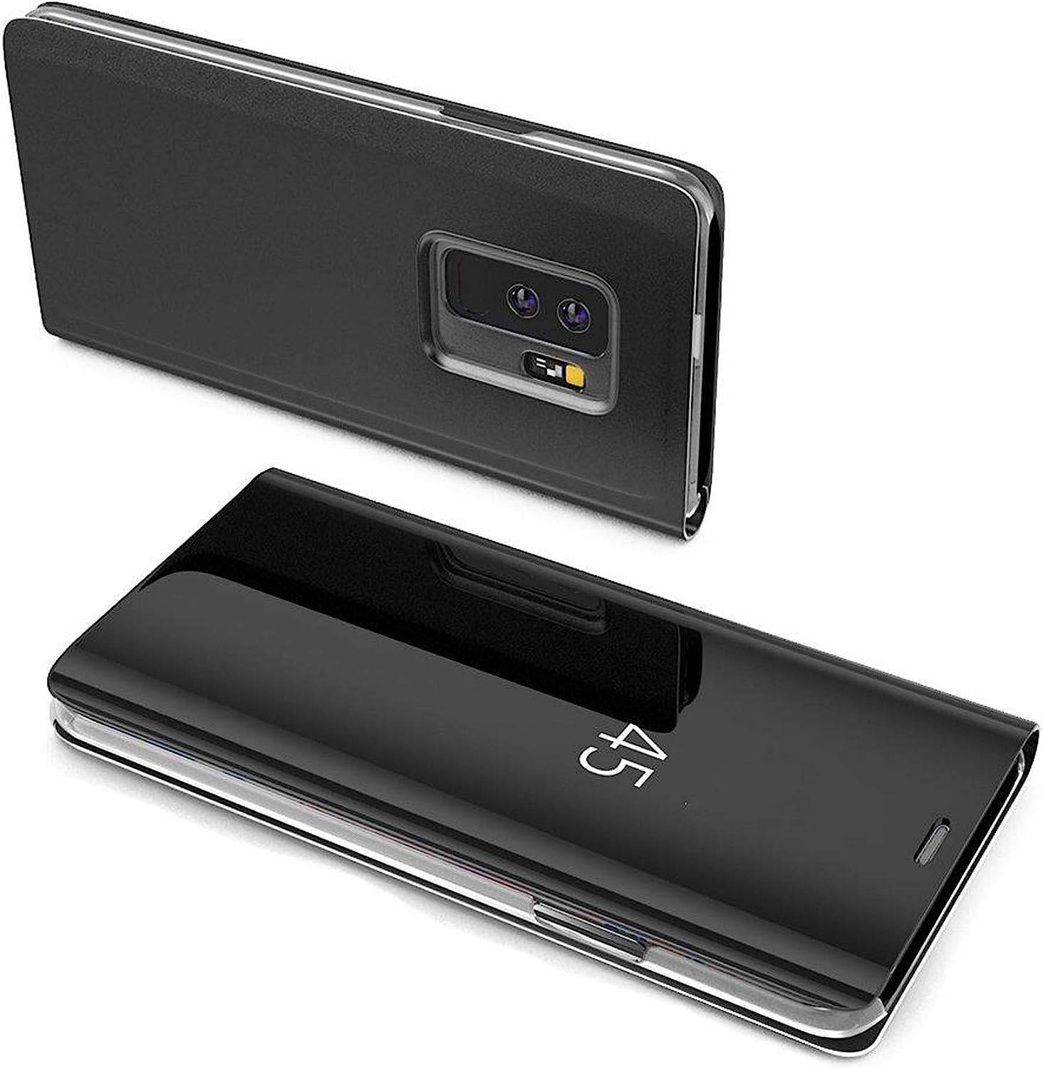 Clear View Case Hülle für Samsung Galaxy A24 4G Flip Cover schwarz