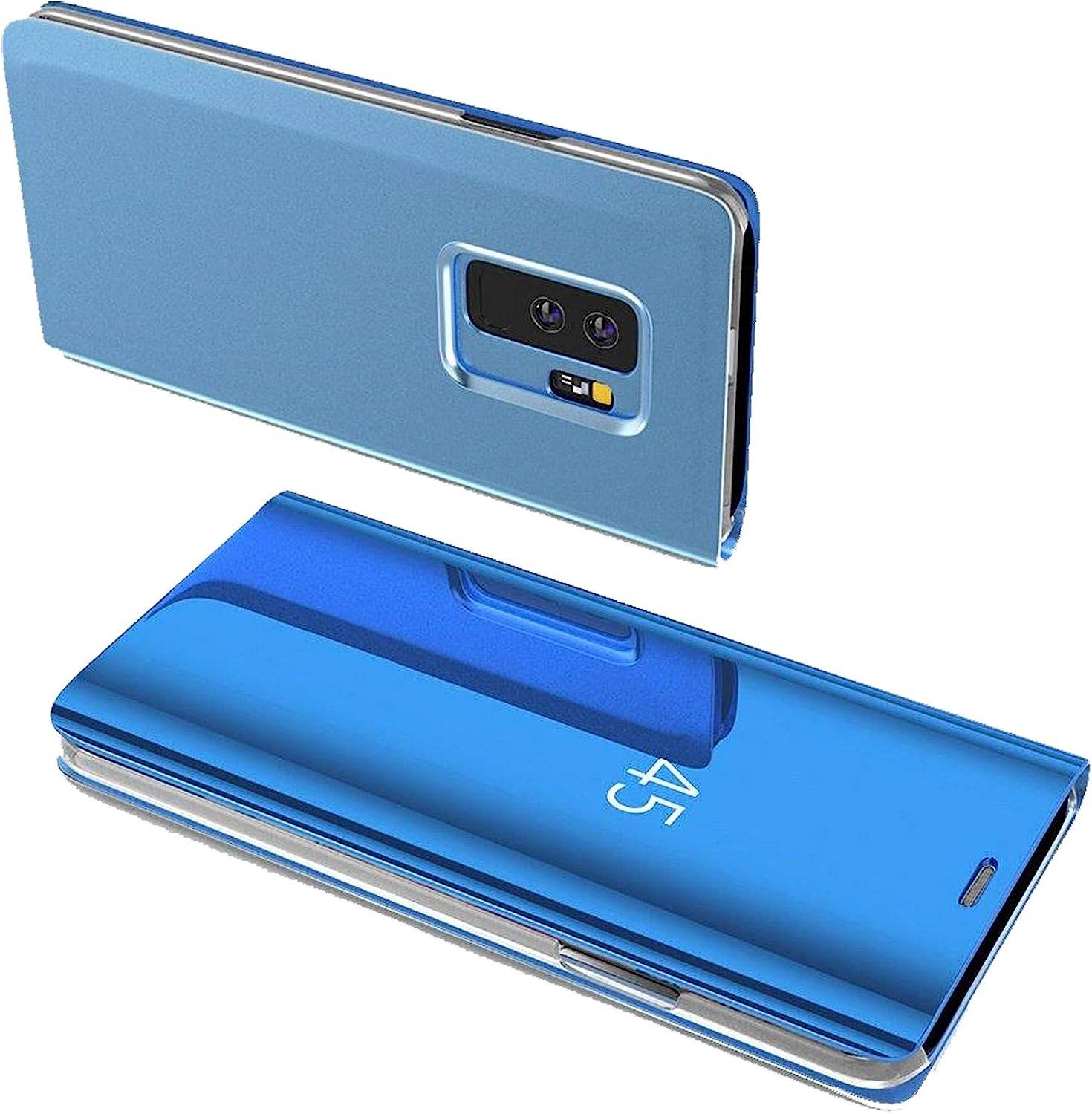 Clear View Case Hülle für Samsung Galaxy A24 4G Flip Cover blau