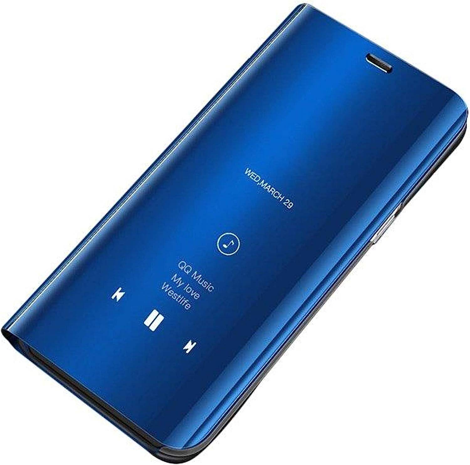 Clear View Case Hülle für Samsung Galaxy A24 4G Flip Cover blau