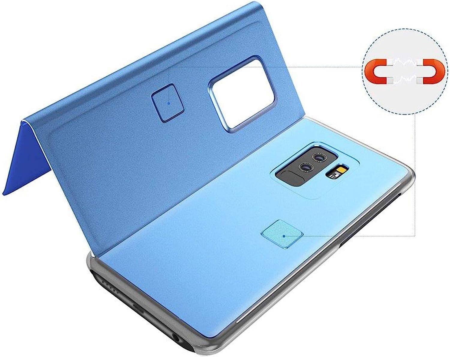 Clear View Case Hülle für Samsung Galaxy A24 4G Flip Cover blau
