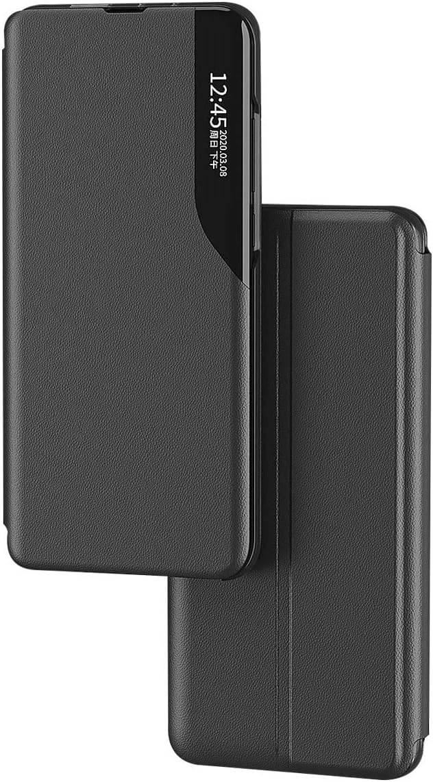 Eco Leather View Hülle für Samsung Galaxy A24 4G mit Klappständer schwarz
