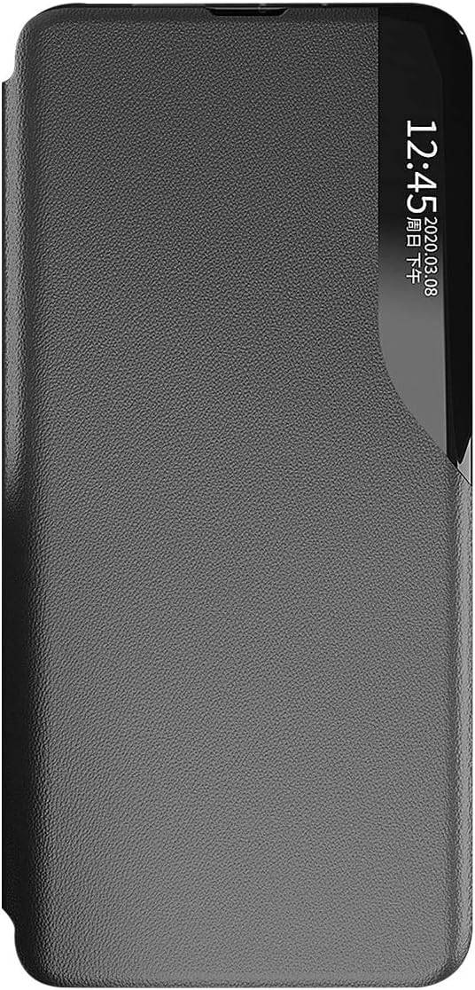 Eco Leather View Hülle für Samsung Galaxy A24 4G mit Klappständer schwarz