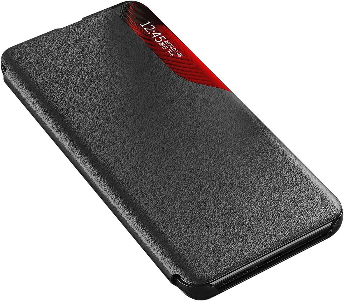 Eco Leather View Hülle für Samsung Galaxy A24 4G mit Klappständer schwarz