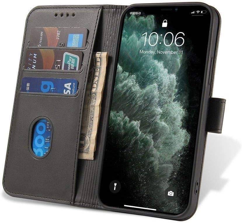 Magnethülle für Motorola Moto G73 Hülle mit Flip Wallet Ständer schwarz