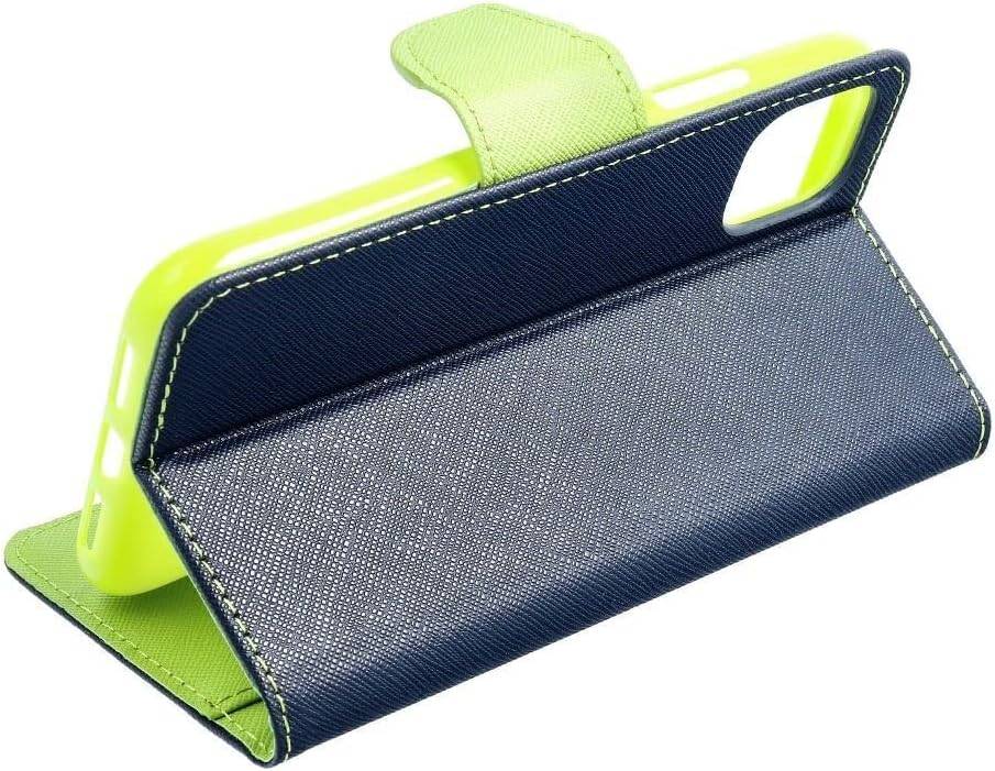Buch Tasche "Fancy" für SAMSUNG GALAXY A34 5G Handy Hülle Brieftasche mit Standfunktion, Kartenfach Blau-Grün