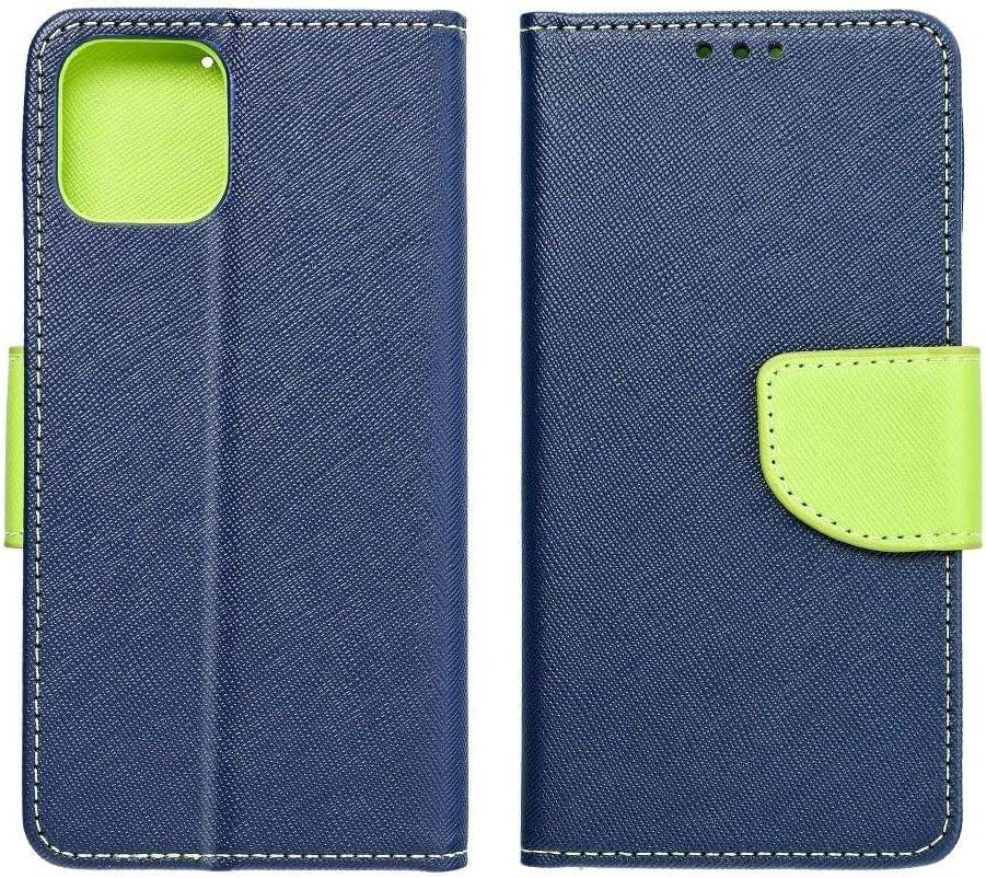 Buch Tasche "Fancy" für SAMSUNG GALAXY A34 5G Handy Hülle Brieftasche mit Standfunktion, Kartenfach Blau-Grün