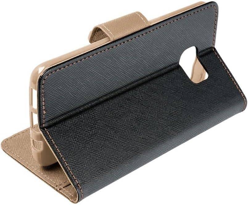 Fancy Hülle für SAMSUNG GALAXY A54 5G Etui mit Standfunktion, Kartenfach Schwarz-Gold
