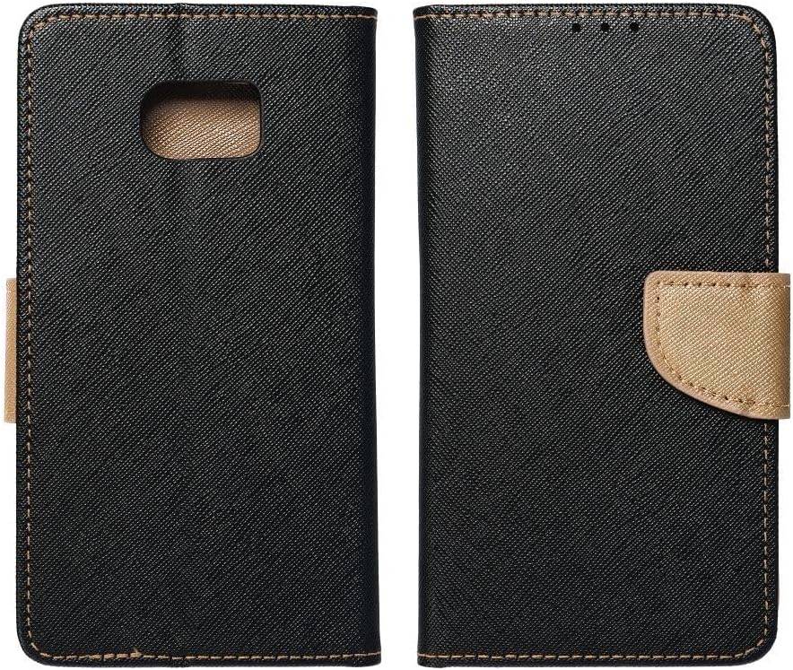 Fancy Hülle für SAMSUNG GALAXY A54 5G Etui mit Standfunktion, Kartenfach Schwarz-Gold