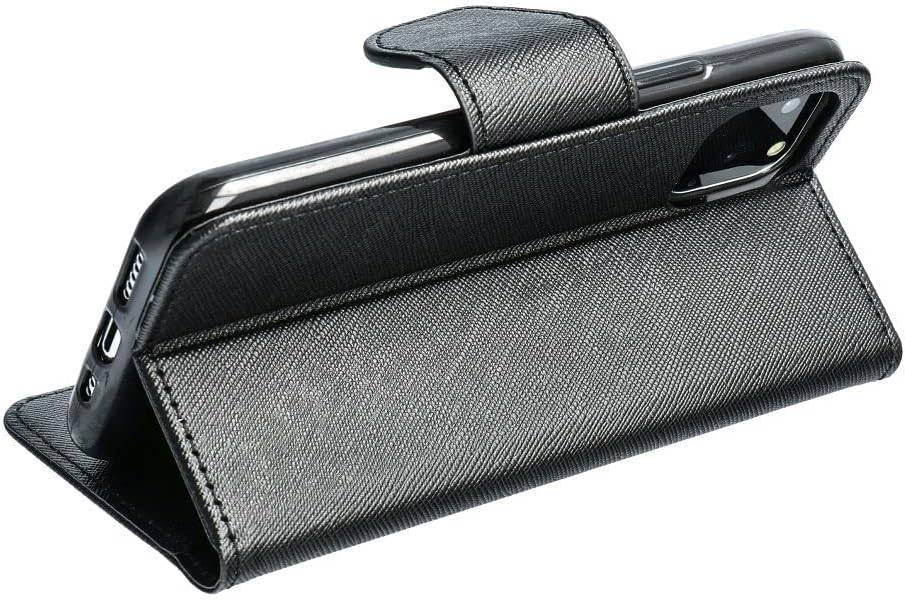 Fancy Hülle für Huawei Nova Y70 Handy Hülle Brieftasche mit Standfunktion, Kartenfach Schwarz