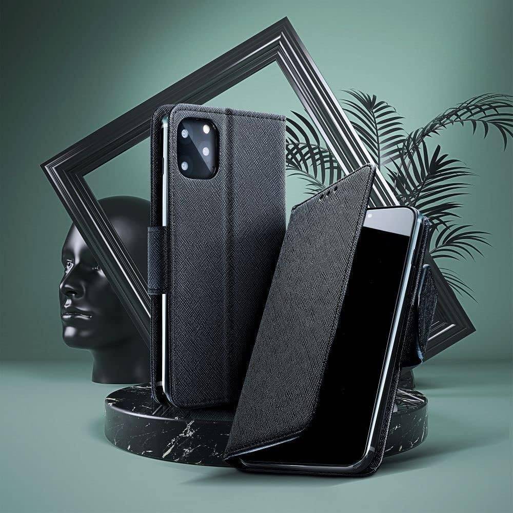 Fancy Hülle für Vivo Y76 5G Handy Hülle Brieftasche mit Standfunktion, Kartenfach Schwarz