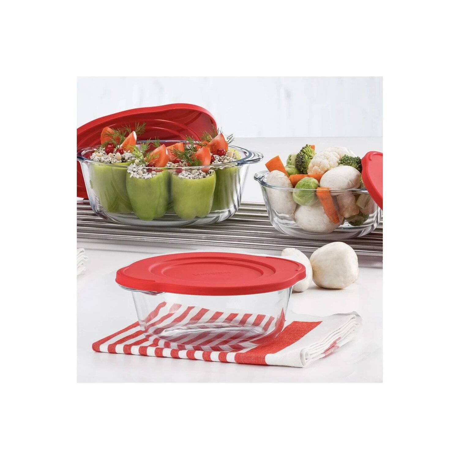 Pasabahce Borcam runde Auflaufform mit Deckel transparent