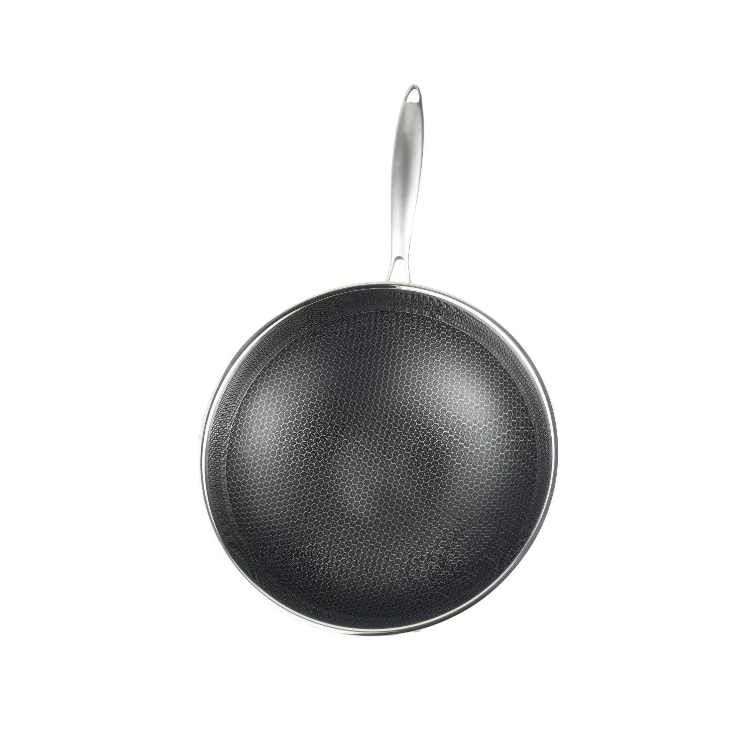 Wok Pfanne Edelstahl Wabenstruktur Ø32cm Induktion Anti Haft Kratzfest
