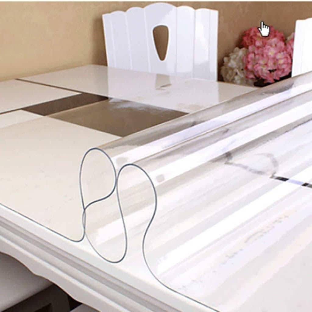 Tischfolie 1.7mm Tischdecke 60cm 130 cm Schutzfolie Tischschutz Tischmatte PVC transparent klar abwaschbar