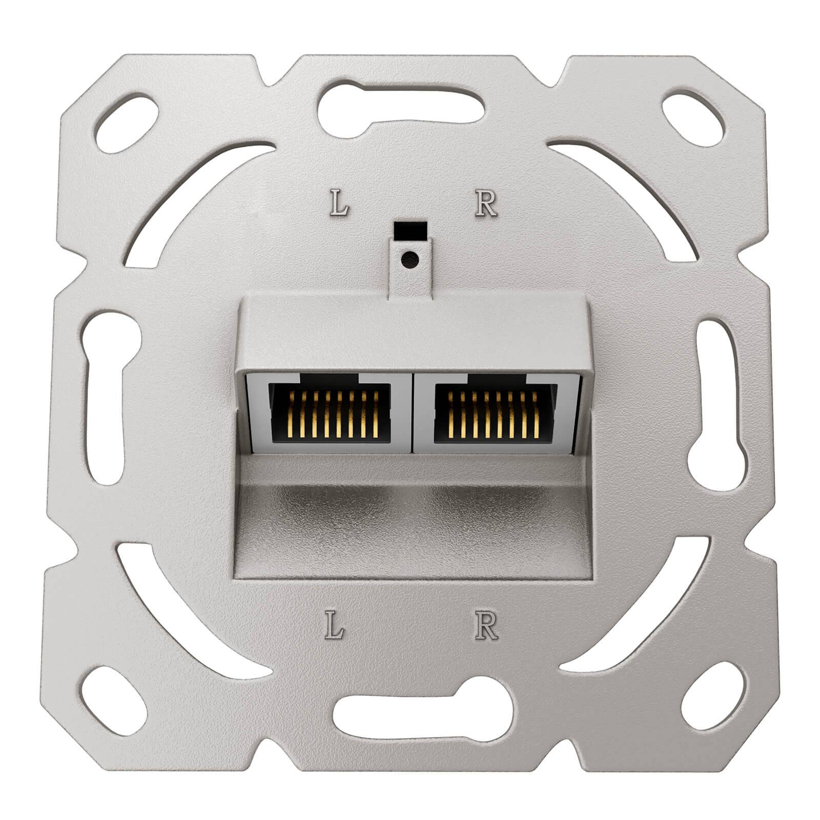 hb-digital LAN Dose CAT 6a Netzwerkdose Unterputz 2 x RJ45 ohne Abdeckung