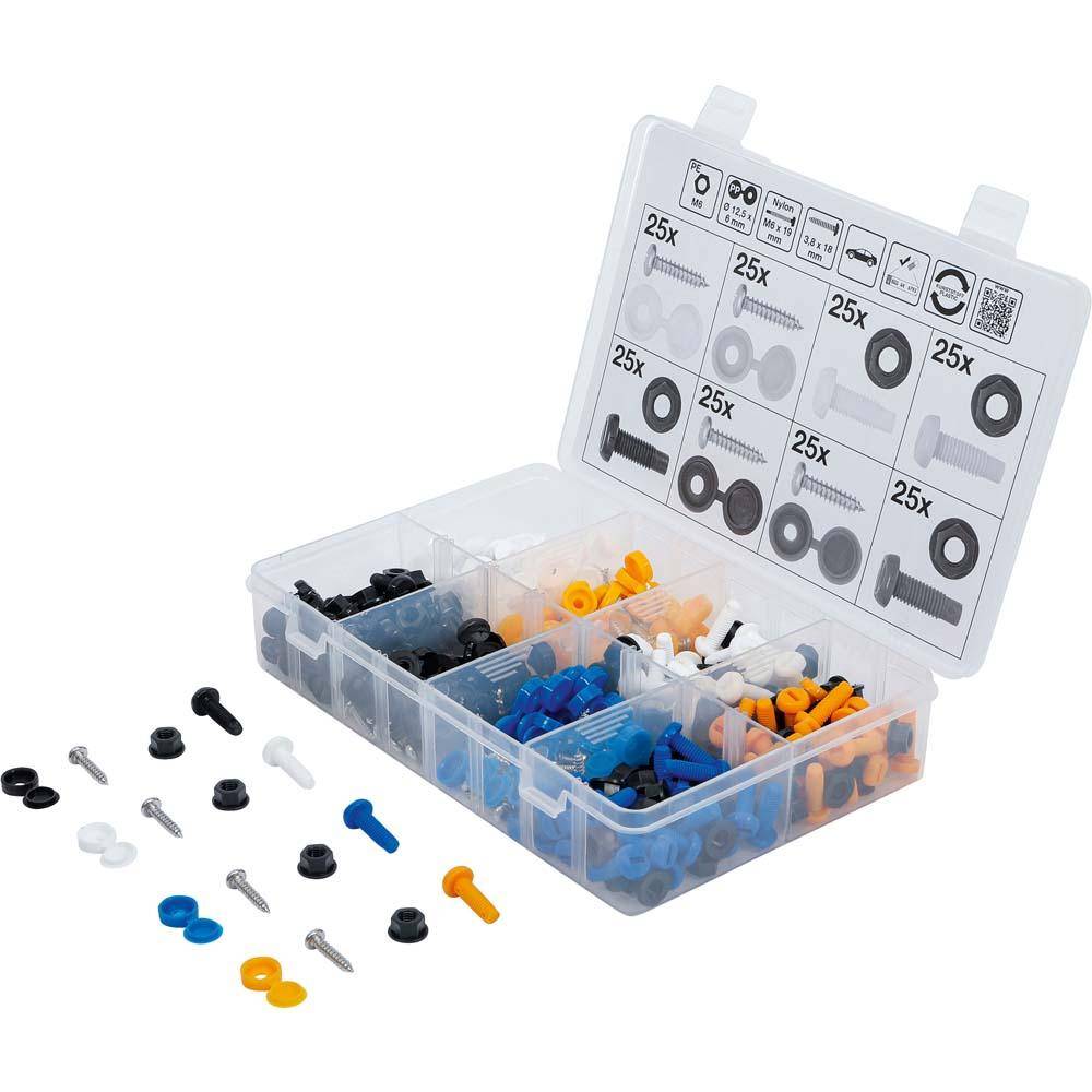 Schrauben-, Muttern- und Abdeckkappen-Sortiment - 400-teilig - im Sortimentskasten