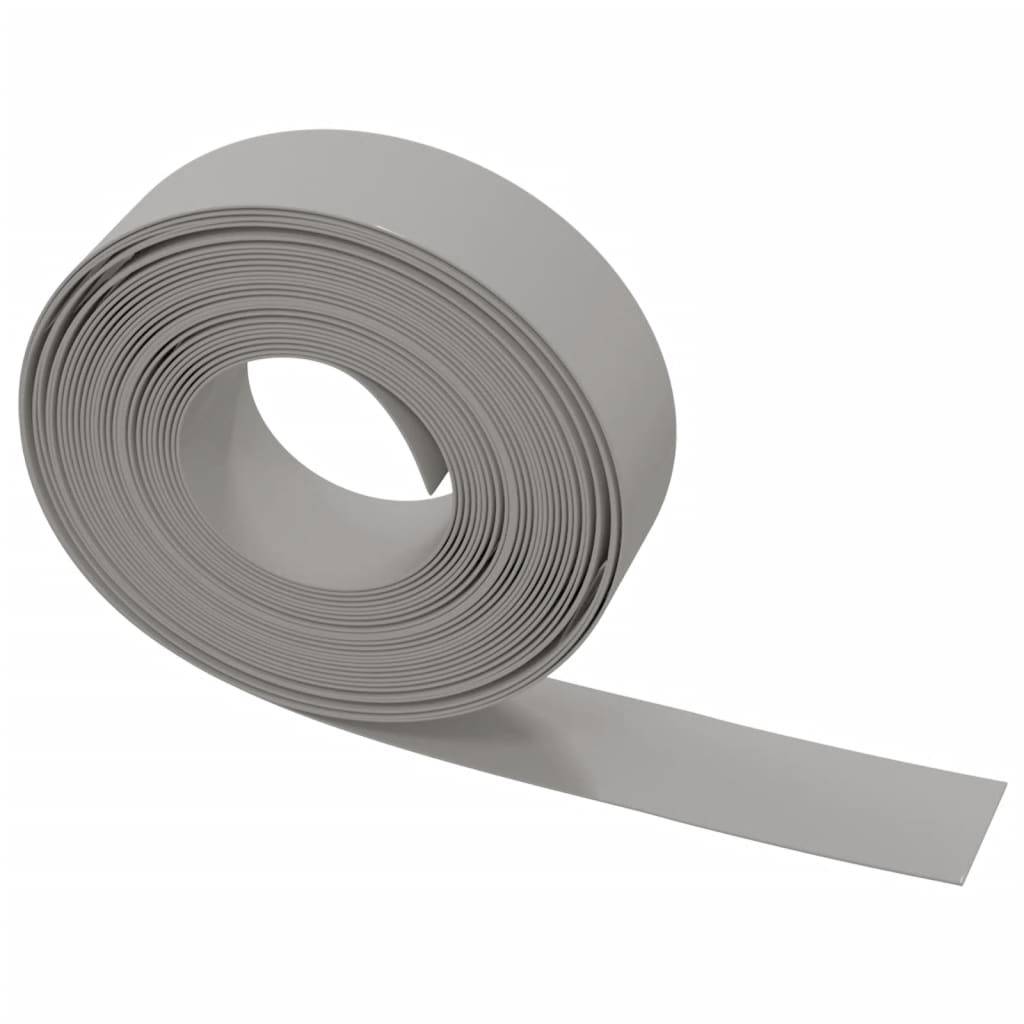 vidaXL Rasenkanten 2 Stk. Grau 10 m 15 cm Polyethylen