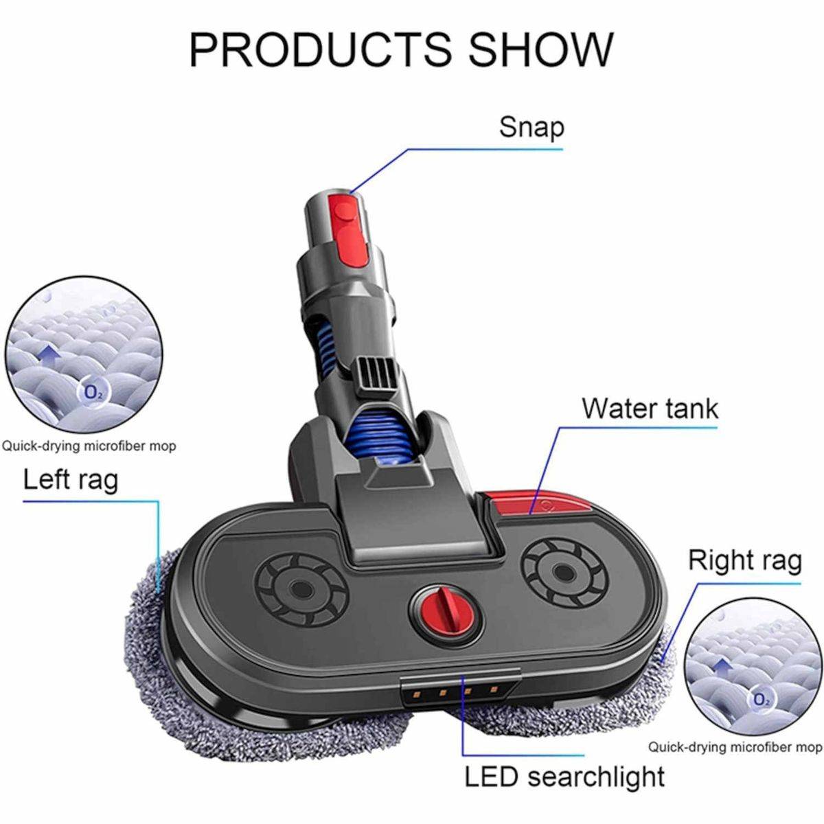 Elektrischer Wischaufsatz + Tank für Dyson V15 V11 V10 V8 V7 Staubsauger 6 Pads mit Becher