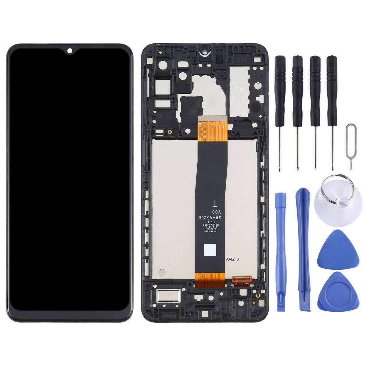 Für Samsung Galaxy A32 5G Display Full LCD mit Rahmen Einheit Touch Ersatzteil Reparatur Schwarz